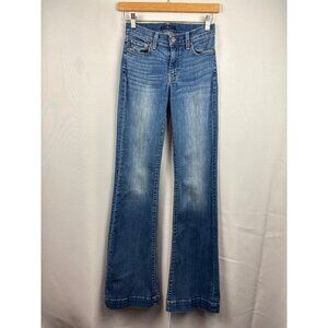 Women’s 7 For All Mankind Size 26 Dark Wash Blue Low-Rise Boot-Cut Jeans